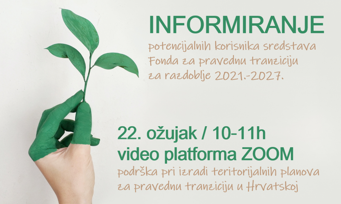 Najava sastanka- informiranje  potencijalnih korisnika sredstava Fonda za pravednu tranziciju