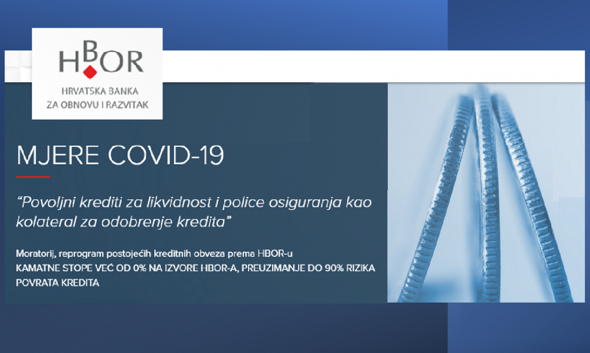 HBOR preuzima 90% rizika povrata odobrenog kredita za likvidnost i subvencionira trošak premije