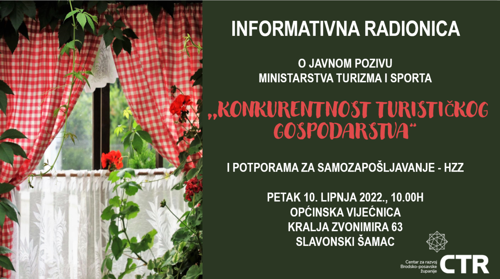 Najava informativne radionice u Slavonskom Šamcu